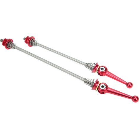 Axe de roue à serrage rapide pour VTT et vélo de montagne, avant et arrière, couleur rouge (1/5)