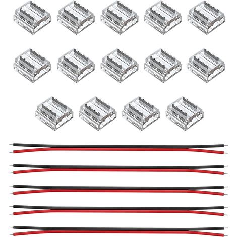Kit De Connecteurs LED 3 Broches, 4 Broches Et 2 Broches Avec Fils 20awg, 14 Connecteurs Transparents Et 5 Fils 15cm, Connecteur Rapide Electrique Pour Connecteur Ruban LED Et Connecteur Bande LED (1/5)