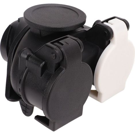 Adapter von 13-poligem auf 7-poligem Anhängerstecker. Doppelstecker-Umrüstung für alle Stecker.