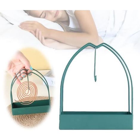 Mosquito Coil Holder - Green Metal - Scandinavian Design - 12.5x4x14.5cm