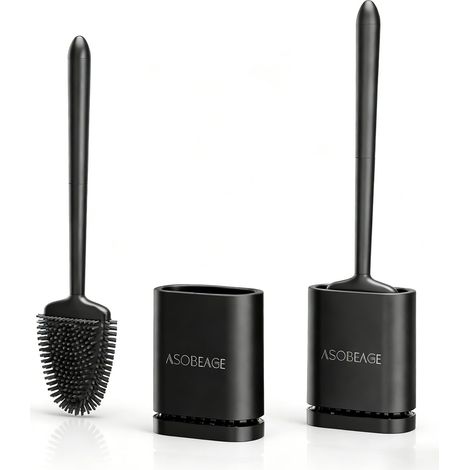 Brosse Toilette Silicone Nettoyage Profond Manche Long Séchage Rapide Bain (1/5)