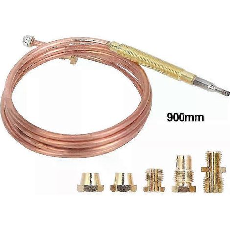 Kit universel de thermocouple pour brûleur 900 mm 1500 mm, compatible avec four à gaz, cuisinière et friteuse. Sonde de température, vanne à thermocouple avec 5 écrous. 900 mm SZRH A-GB (1/5)
