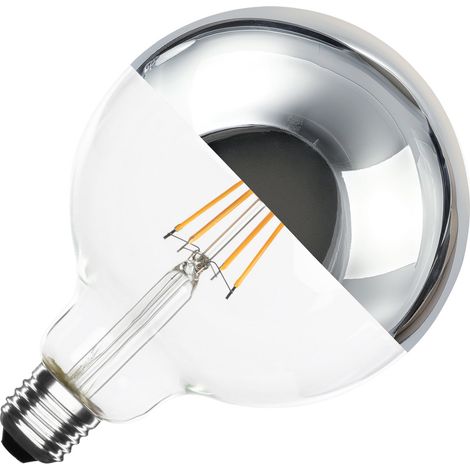 LED-Glühbirne Filament E27 8W 800 lm G125 Chrome Reflect No Flicker 2200K Superwarm