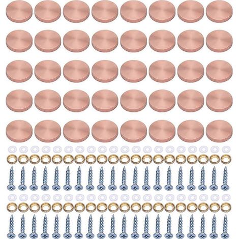 Cache-vis en acier inoxydable pour vis en verre, couleur or rose, pour la décoration intérieure (1/5)