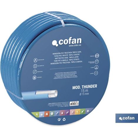 Manguera Pvc Modelo Thunder 3c Tricotada Ø15x25 M (1/3)