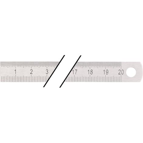 Règle en acier L.200mm inox STA flexible Graduation B=mm/1/2mm TECWERK (1/3)