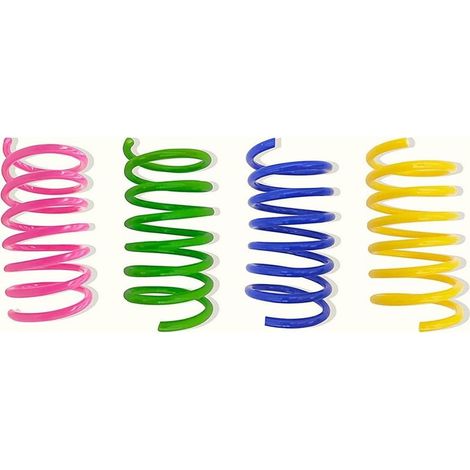 Jouets interactifs pour chats et chatons,Jouets à ressort pour chat, lot de 30 ressorts en spirale pour chat d'intérieur, ressorts en plastique colorés et durables qui attirent les chats pour écraser (1/5)