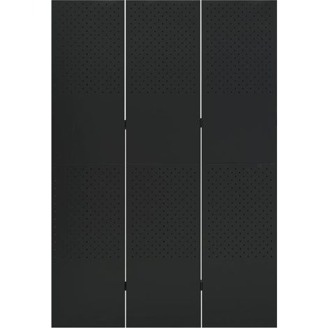 Paravent Cloison de séparation à 3 panneaux, Pour Jardin, Balcon, Terrasse Noir 120x180 cm Acier OIB5782E (1/4)