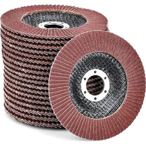 10 Disques Abrasifs à Lamelles Ø 125 mm x 22 mm Grain 120 Disques à Lamelles Disques à Meuler pour Enlever Ebavure, Rouille, Polissage, Finition (1/5)