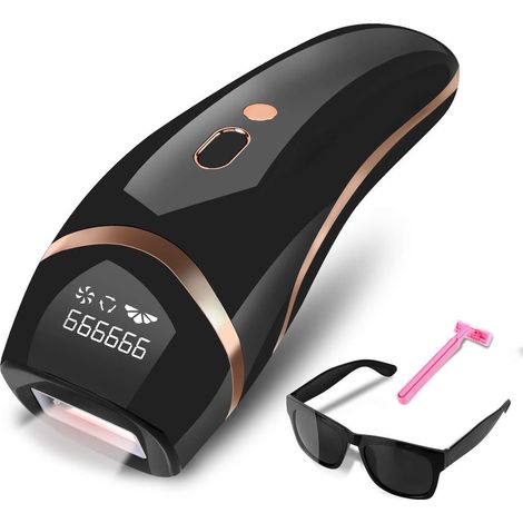 Dépilateur à lumière pulsée IPL 999 900 pour femme et homme, épilation laser visage sans douleur, 2 modes et 5 niveaux, noir. (1/5)
