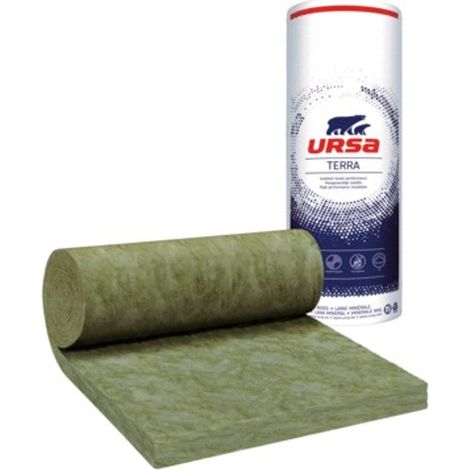 Rouleau de laine de verre non revêtu URSA TERRA MNU 40 RN 100 mm R=2,5 m²·K/W 9,6 m²