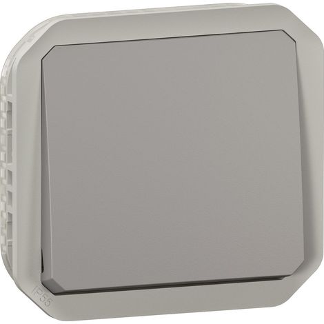 Legrand - Poussoir NO Plexo composable - Finition Gris