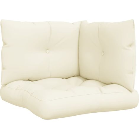 Maison Exclusive - Palettenkissen 3-tlg. Creme Stoff