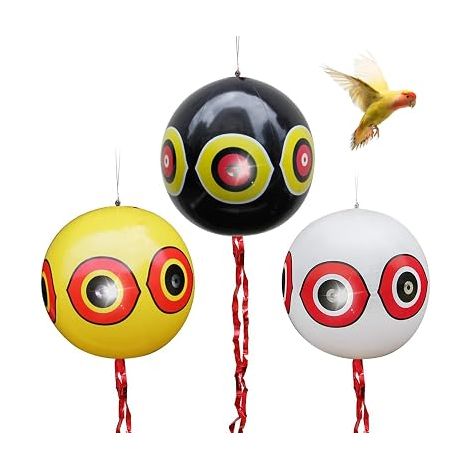 Lot de 3 ballons anti-oiseaux – étanches – repoussent efficacement les pigeons et les corbeaux – répulsif très efficace – disponibles en 3 couleurs