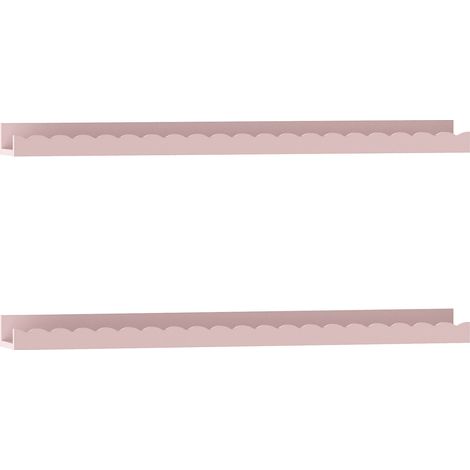 Juego de 2 estantes de pared infantiles 60 x 10 x 5 cm rosa 030010613 (1/5)