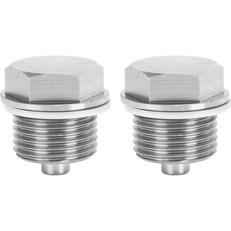 1 Paire Bouchon de Vidange d'Huile avec 2 Rondelles Acier Inoxydable Aimanté Écrou de Carter Remplacement pour GM KIA CRV Pilot (1/5)