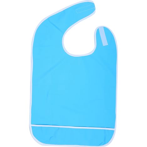 Tablier de repas imperméable réutilisable pour adultes et personnes âgées - Bleu ciel 45x65cm (1/5)