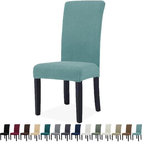 Stuhlhussen 6er Set, Stretch Stuhlbezug für Esszimmerstühle, Hellblau (1/5)