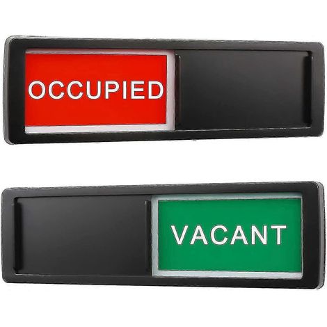 Offen/Geschlossen-Schild, Sichtschutzschild für Schiebetür-Black-vacant occupied sign