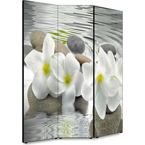 Lupia - Separe' per interni, Divisorio 135,6 x H 176 x P 3,1 cm FLOWER paravento 3 Ante in legno con Tele stampate fronte retro Soggetto unico (1/4)