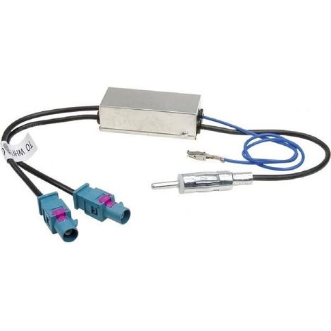 Adaptateur Antenne 2xFakra M Din M Amplifie compatible avec AUDI SEAT SKODA VW