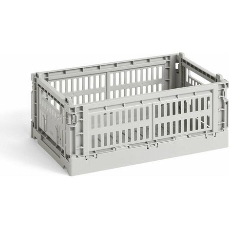 HAY Colour Crate S Aufbewahrungsbox hellgrau stapelbar