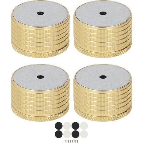 Ortviai 4 Pieds de Support pour Cadre de Lit en Aluminium, Hauteur ajustable 23-37mm, Kit 4 Pièces pour Meuble Sofa Table Chaise, Réglage Facile, Support Solide, Finition Dorée (1/5)