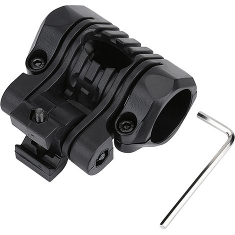 Support de lampe torche à fixation rapide en plastique pour casque (Noir) (1/5)