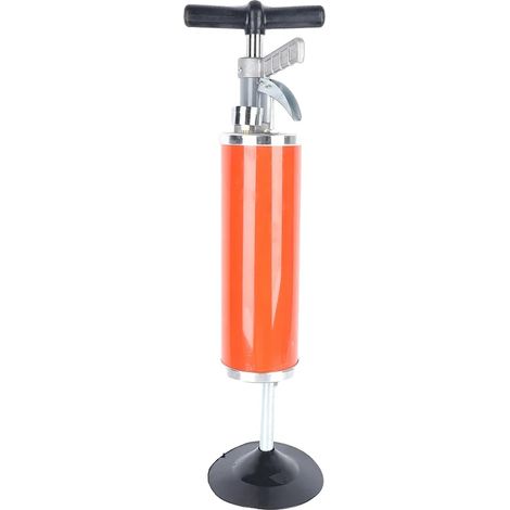 Desatascador de inodoro de alta presión, accionamiento manual, multiusos, rojo. (1/2)