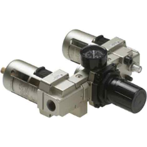 Filtre + régulateur + lubrificateur (3 corps) Femelle GAZ 1/4