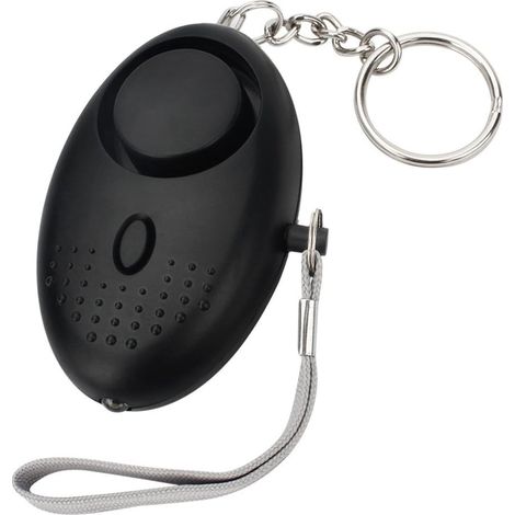 Alarme personnelle MUTUAL, porte-clés alarme panique, alarme de sécurité 140 dB avec lumière LED pour femmes, filles et personnes âgées (noir) (1/5)