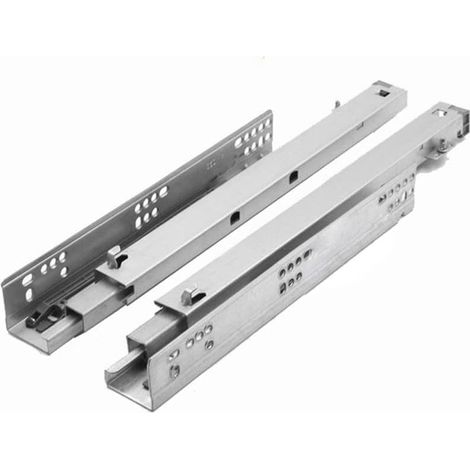 Set of 2 drawer slides - 300 mm load capacity - 40 kg - Full extension - 3 sections - Replacement sliding mounting rail (1/5)