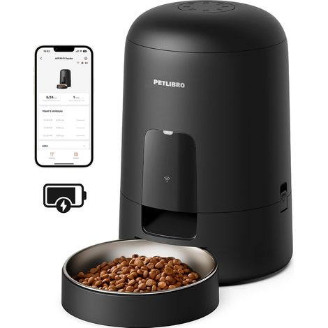 Automatic Cat Food Dispenser Wi-Fi 2.4 GHz, 2L, Black (1/5)
