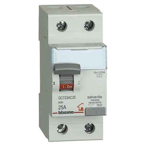 INTERRUTTORE MAGNETOTERMICO DIFFERENZIALE SALVAVITA BTICINO Corrente 25A - BTICINO