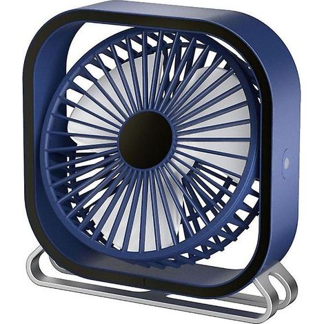 Ventilateur de bureau USB Mini ventilateur de bureau Rotation à 180° Portable Silencieux 3 vitesses Réglable Bleu (1/5)