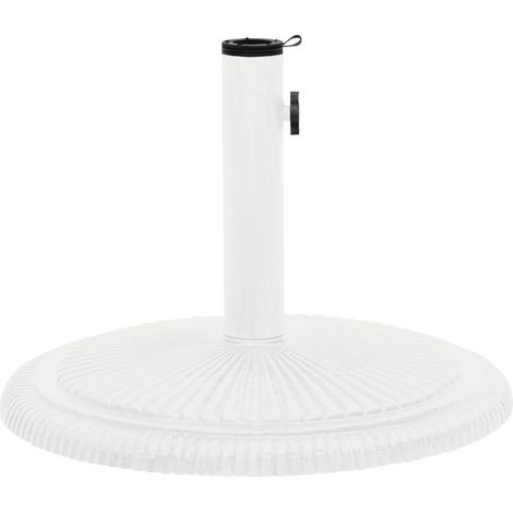Socle de parasol, Support parasol Robuste de Qualité, Blanc 45x45x30 cm Fonte OIB1726E (1/5)