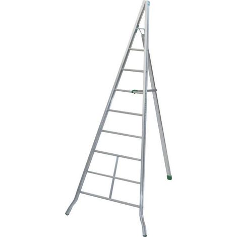 Echafaudages Stéphanois – Échelle fruitière en aluminium 3m – 1x8 marches – Charge max 100kg – Base évasée pour stabilité – AG300