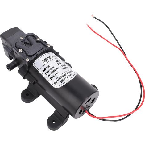 Pompe à eau électrique miniature auto-amorçante à diaphragme 60W, tête 80m, Ø ext. 10,5mm, pour lavage auto, arrosage fleurs et camping-car (1/5)
