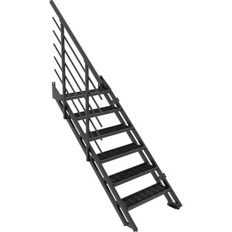 Minka Außentreppe Flex Grid Zink 161,2cm max. Geschosshöhe 6 Stufen