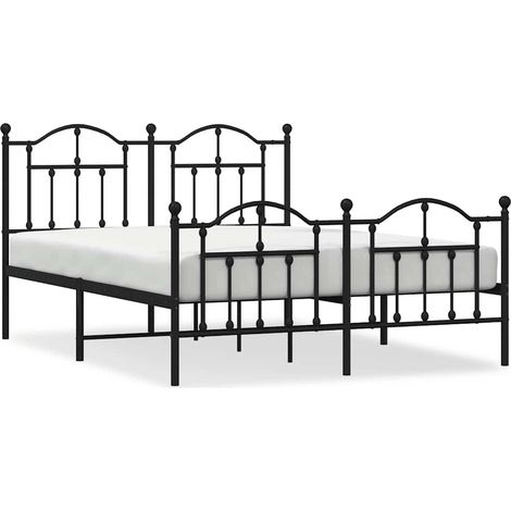Maison Exclusive - Cadre de lit métal sans matelas avec pied de lit noir 140x190cm (1/5)