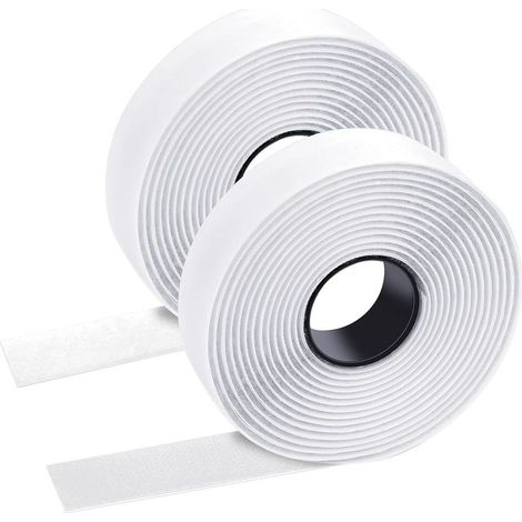 QAZQA Autocollant Double Face, Scratch Adhésif, Bande Scratch Adhésive, l'installation de ces attaches remplace les vis, les clous, les boutons-pression et les rivets, 2 cm x 1,8 m blanc (1/5)