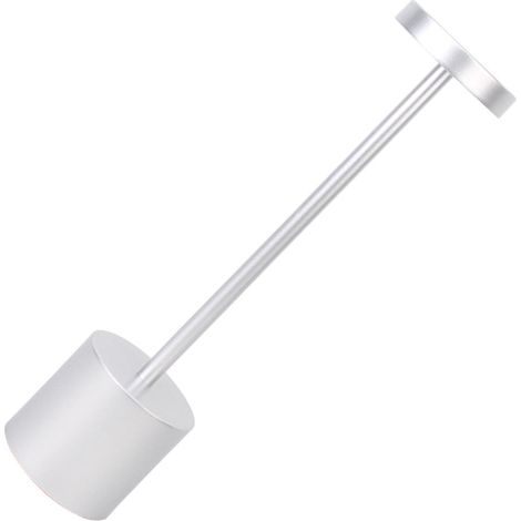 Lampe de table LED en forme de I, 3 couleurs, intensité variable, protection des yeux, idéale pour une utilisation comme lampe de chevet, de bar ou de bureau, couleur argent. (1/5)