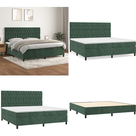 Boxspringbett mit Matratze Dunkelgrün 200x200 cm Samt - Boxspringbett - Boxspringbetten - Home & Living (1/5)
