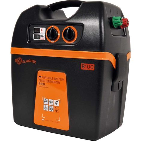 Chargeur de batterie B100 9V/12V professionnel pour clôtures jusqu'à 3km pour chevaux, animaux de ferme et animaux sauvages