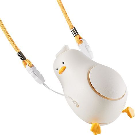 Niedlicher, entenförmiger tragbarer Ventilator, Nackenventilator mit verstellbarem Kabel, klingenloser Taschenventilator, USB-aufladbar mit (1/5)