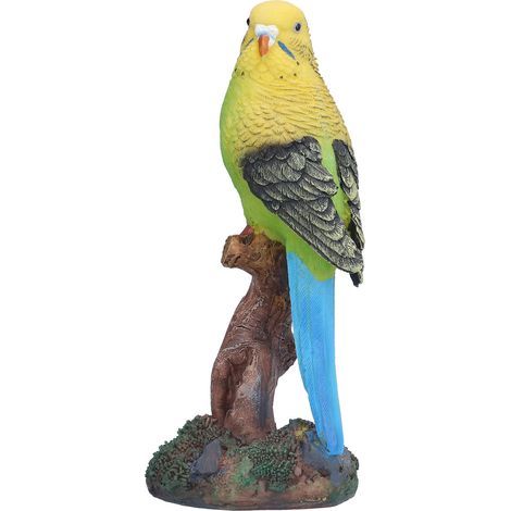 Résine Perroquet Ornement Décorations Pour La Maison Bonsa Petit Oiseau Modèle Cadeau Résine Artisanat Jaune (1/5)