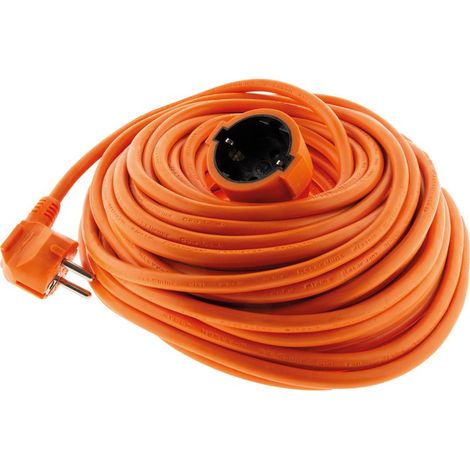 Rallonge électrique Schuko 10m H05VVF 3G1,5mm² – Couleur orange – Pour chantiers humides et espaces confinés