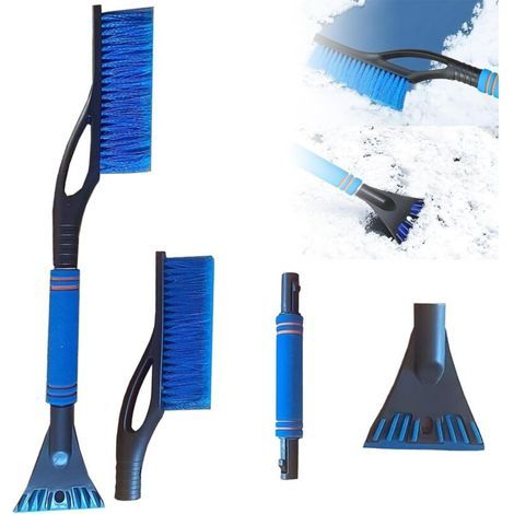 Grattoir à Glace et Brosse à Neige, 2 en 1 Brosse à Neige d'hiver Amovible, Grattoirs à Neige pour Auto, Grattoir Pare Brise (Noir)