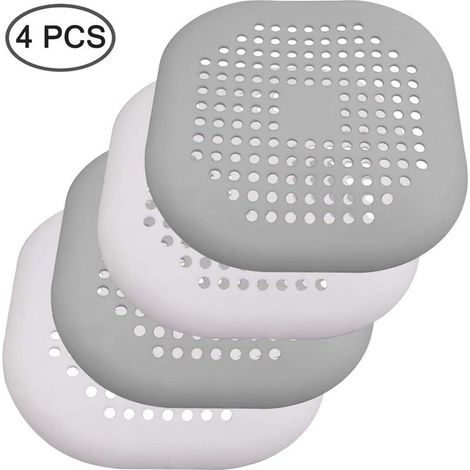 Cache-cheveux pour bonde de douche avec ventouses, durable et réutilisable, pour baignoire et salle de bain. (1/4)