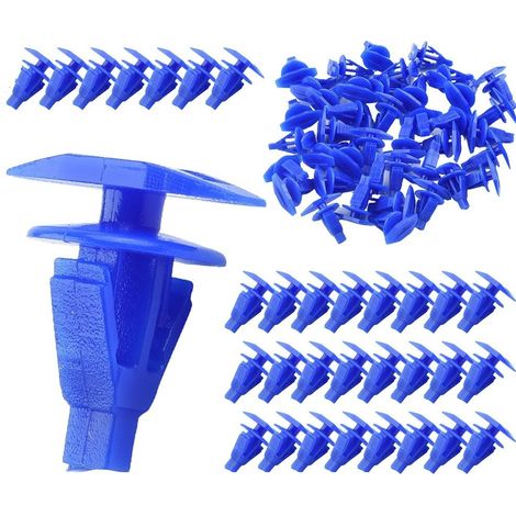 50 abrazaderas universales para sellado de automóviles, remaches de plástico azul (1/5)